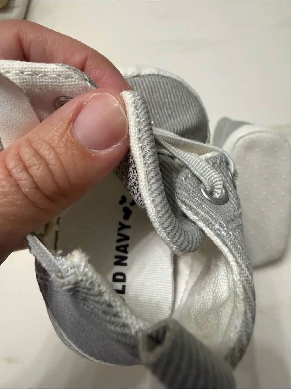 Old Navy Gray Canvas High-Top Baby Sneakers